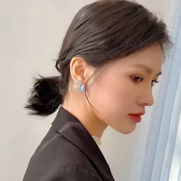 Anthropologie Silver and Gold Starburst Earrings - Picture 2 of 6